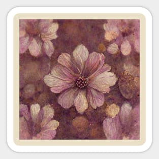 Vintage looking flowers in faded pastel purples Sticker